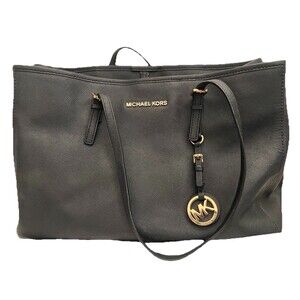 Michael Kors Jet Set Travel Black Saffiano Leather Large Tote Bag